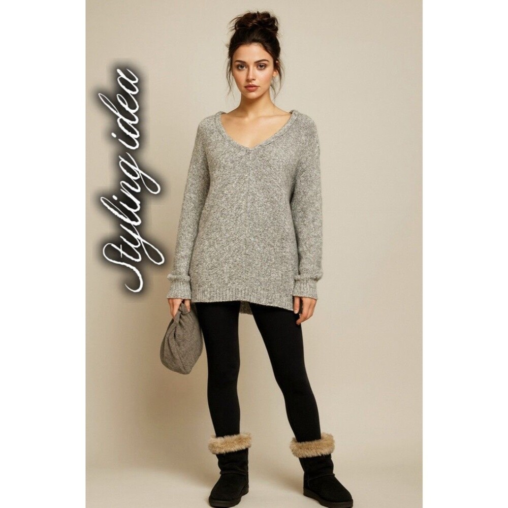 Free People Knit Sweater Medium Slouchy Oversized Fisherman Pullover MSRP $148